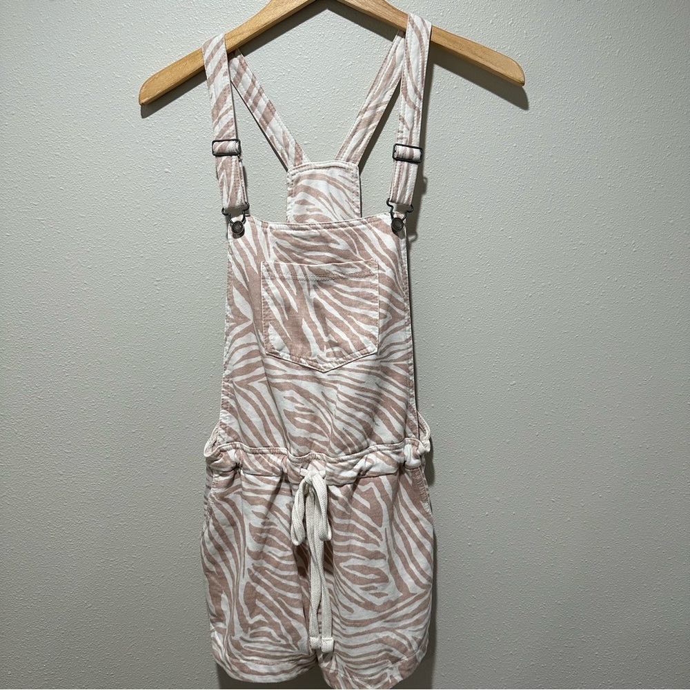 Wallflower Tan/Blush and White Zebra Print Romper